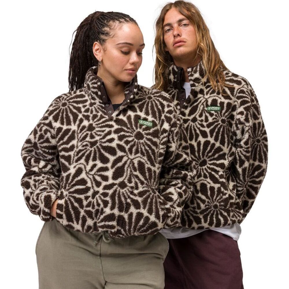 Parks Project High Desert Wildflowers High Pile Fleece Jacket Brown Medium M